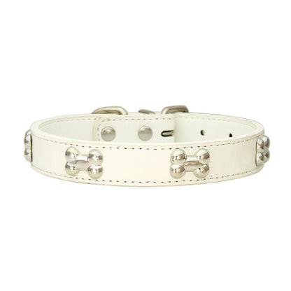 Pet Dog Collar Bone Leather Durable Pet Supplies Accessories Neck Strap Collar for Dog Puppy Pug Collars for Small Large Dogs