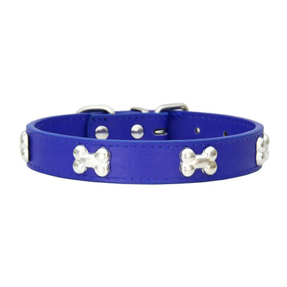 Pet Dog Collar Bone Leather Durable Pet Supplies Accessories Neck Strap Collar for Dog Puppy Pug Collars for Small Large Dogs