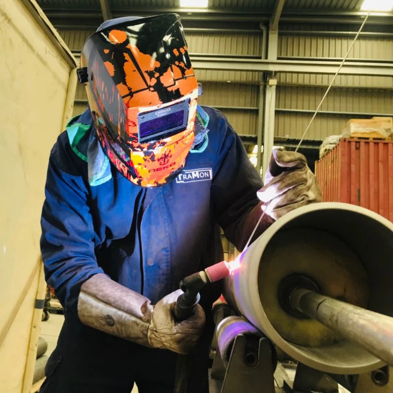 DEKO Welding Helmet Solar Powered Auto-Darkening Hood with Adjustable Shade Range 4/9-13 for MIG MMA Arc Welder Mask New Design