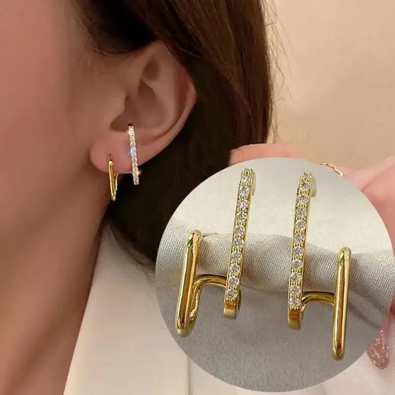 925 Silver Needle Korean Big Elegant Earrings For Woman Metal Jewelry 2026 Trending Vintage Geometric Women's Earrings Z40