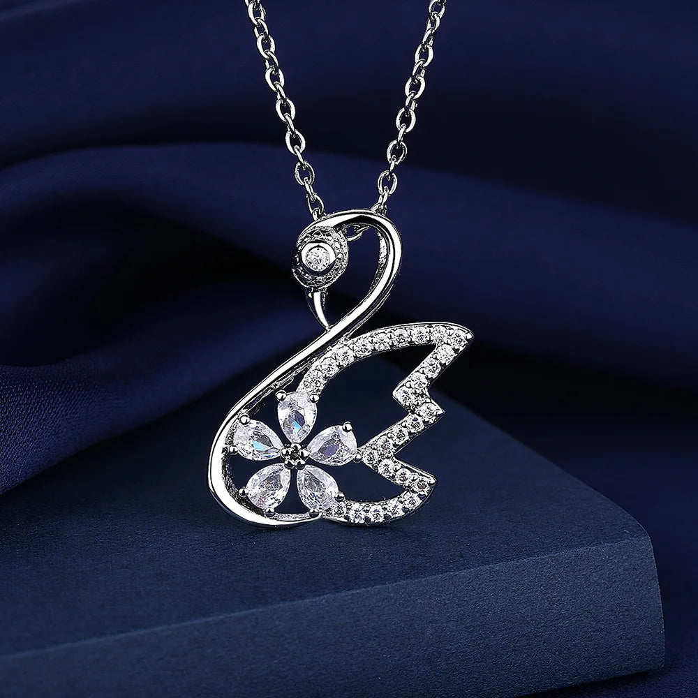 NEW 925 Sterling Silver Necklace For Women Round Pendent Sparkling Pave CZ Necklace Fashion Anniversary Birthday Jewelry Gifts