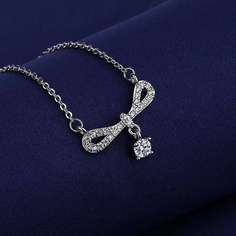 NEW 925 Sterling Silver Necklace For Women Round Pendent Sparkling Pave CZ Necklace Fashion Anniversary Birthday Jewelry Gifts