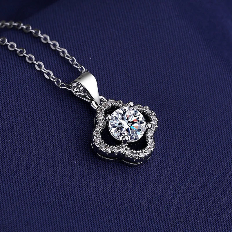 NEW 925 Sterling Silver Necklace For Women Round Pendent Sparkling Pave CZ Necklace Fashion Anniversary Birthday Jewelry Gifts