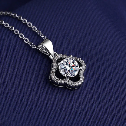 NEW 925 Sterling Silver Necklace For Women Round Pendent Sparkling Pave CZ Necklace Fashion Anniversary Birthday Jewelry Gifts