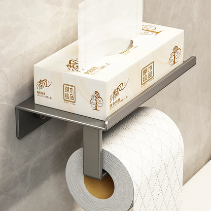 Stainless Steel Bathroom Paper Holder Wall Mount  Toilet Roll Stand WC Paper Towel Holder with Phone Slot for Home Us