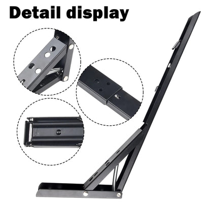 Adjustable Shelf Triangle Bracket Wall Mounted Folding Angle Bracket Heavy Duty Metal DIY Collapsible Shelf Hinge Etrack Parts
