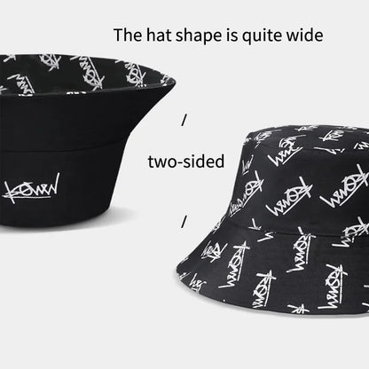 Big Head Letter Bucket Hat for Men Women XL Large Hip Hop Cap Fisherman Hat Summer Sun Hat Plus Size Panama