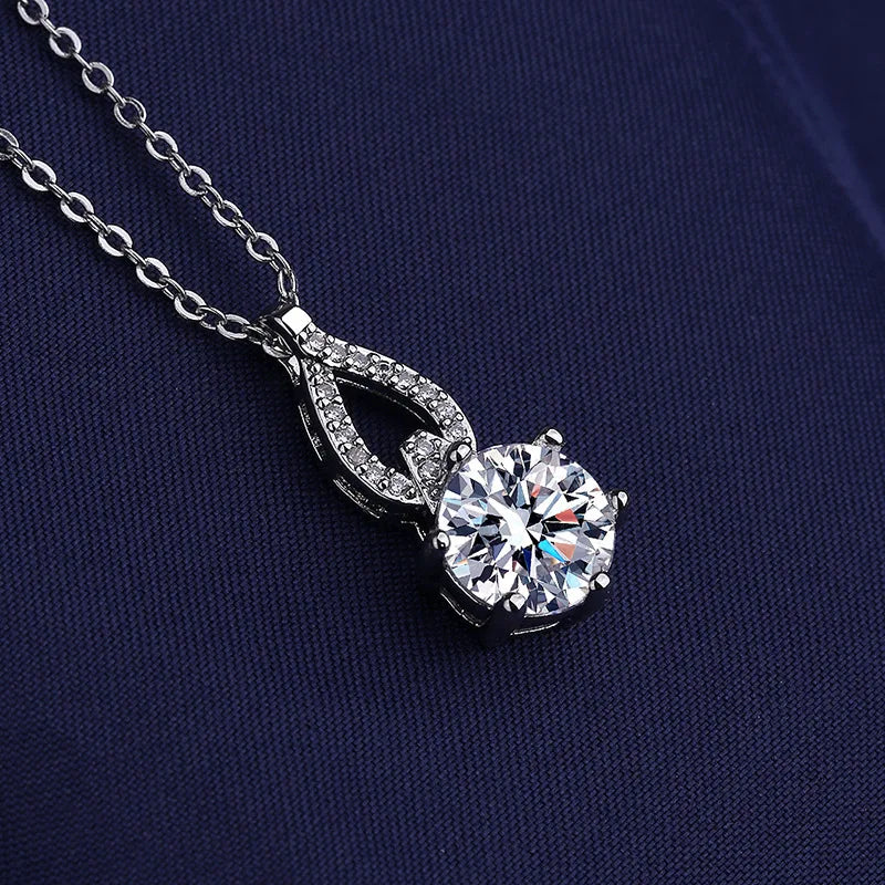 NEW 925 Sterling Silver Necklace For Women Round Pendent Sparkling Pave CZ Necklace Fashion Anniversary Birthday Jewelry Gifts