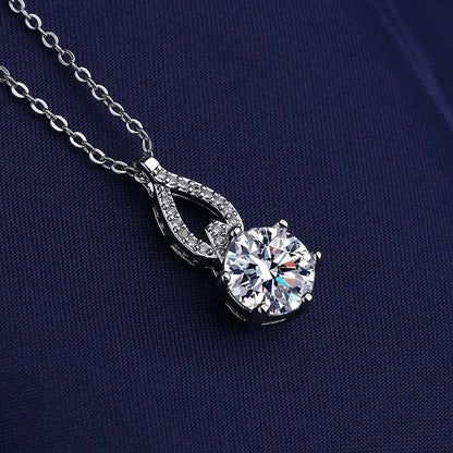 NEW 925 Sterling Silver Necklace For Women Round Pendent Sparkling Pave CZ Necklace Fashion Anniversary Birthday Jewelry Gifts