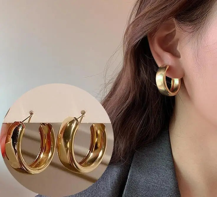 925 Silver Needle Korean Big Elegant Earrings For Woman Metal Jewelry 2026 Trending Vintage Geometric Women's Earrings Z40