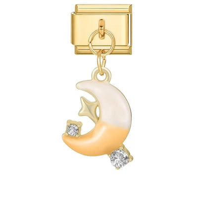 Fresh Fruits Strawberry Orange Peach Mango Pomegranate Golden Pendant Italian Charm Links Fit 9mm Bracelet DIY Making Gifts