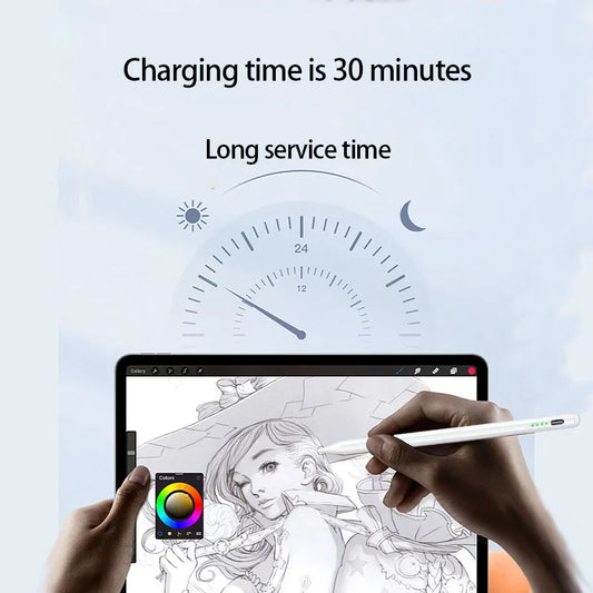 Palm Rejection iPad Stylus Pen with LED Battery Indicator Compatible with 2018-2023 Apple iPad Alternative to Apple Pencil