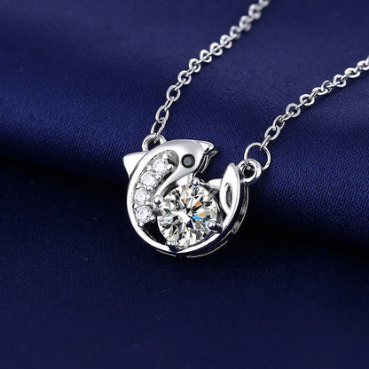 NEW 925 Sterling Silver Necklace For Women Round Pendent Sparkling Pave CZ Necklace Fashion Anniversary Birthday Jewelry Gifts