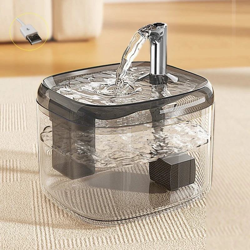1.5L Automatic Circulating Pet Water Fountain USB Silent Anti-Dry Burn Pump Transparent Drinking Fountain for Cats Dogs Indoor