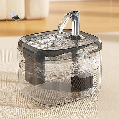 1.5L Automatic Circulating Pet Water Fountain USB Silent Anti-Dry Burn Pump Transparent Drinking Fountain for Cats Dogs Indoor