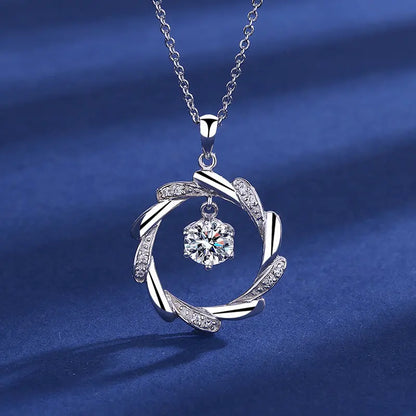 NEW 925 Sterling Silver Necklace For Women Round Pendent Sparkling Pave CZ Necklace Fashion Anniversary Birthday Jewelry Gifts