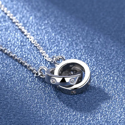 NEW 925 Sterling Silver Necklace For Women Round Pendent Sparkling Pave CZ Necklace Fashion Anniversary Birthday Jewelry Gifts