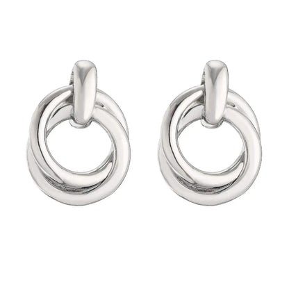 925 Silver Needle Korean Big Elegant Earrings For Woman Metal Jewelry 2026 Trending Vintage Geometric Women's Earrings Z40
