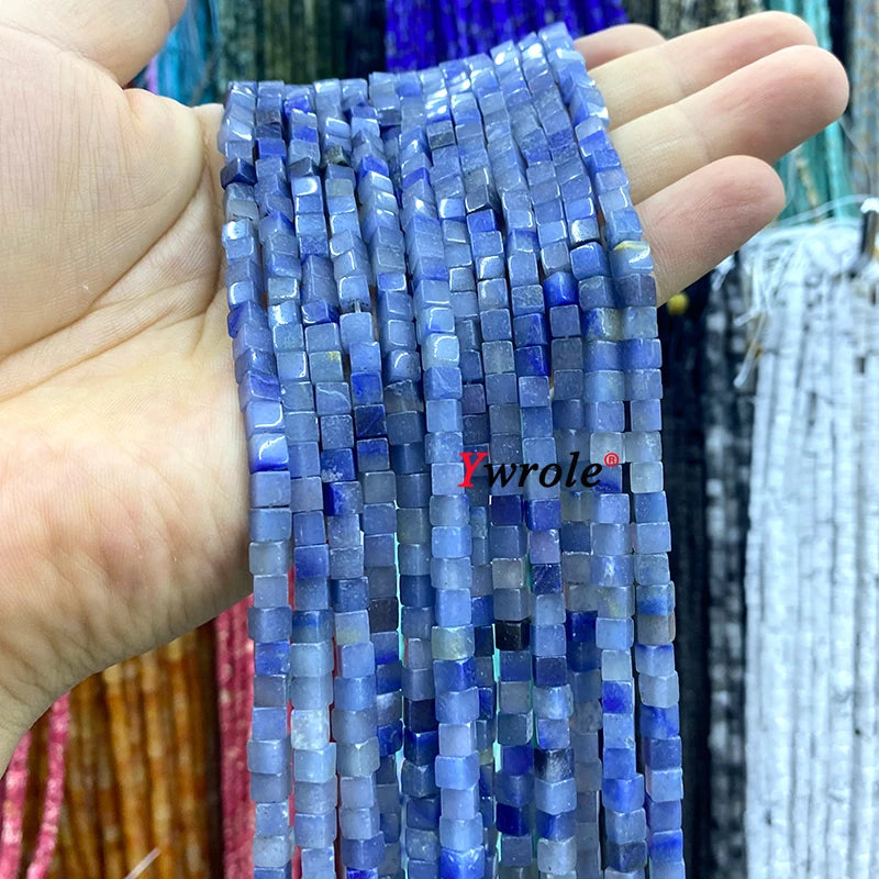 4x4mm Square Natural Stone Green Phoenix Jasper Loose Spacer Beads for Jewelry Making Diy Earrings Bracelet Charms Accessories