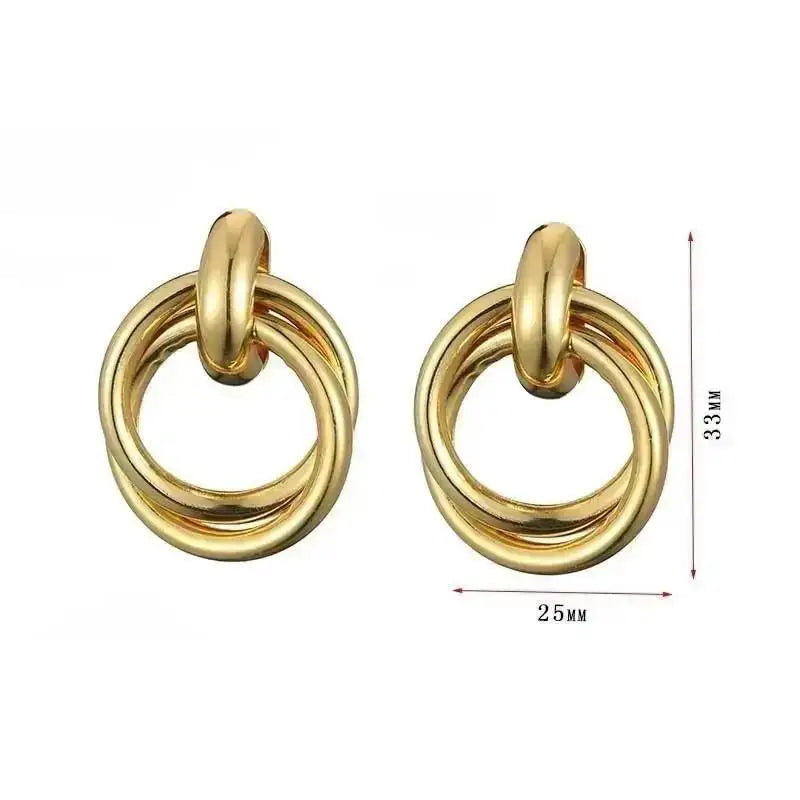 925 Silver Needle Korean Big Elegant Earrings For Woman Metal Jewelry 2026 Trending Vintage Geometric Women's Earrings Z40