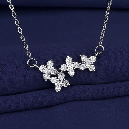 NEW 925 Sterling Silver Necklace For Women Round Pendent Sparkling Pave CZ Necklace Fashion Anniversary Birthday Jewelry Gifts