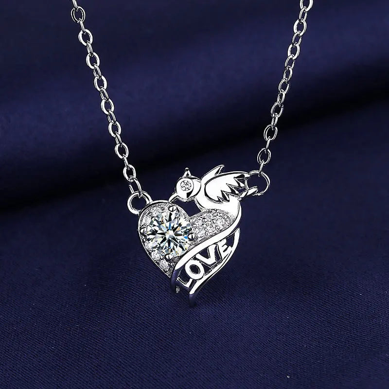 NEW 925 Sterling Silver Necklace For Women Round Pendent Sparkling Pave CZ Necklace Fashion Anniversary Birthday Jewelry Gifts