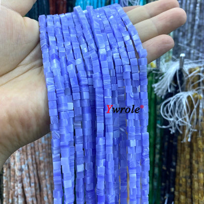 4x4mm Square Natural Stone Green Phoenix Jasper Loose Spacer Beads for Jewelry Making Diy Earrings Bracelet Charms Accessories