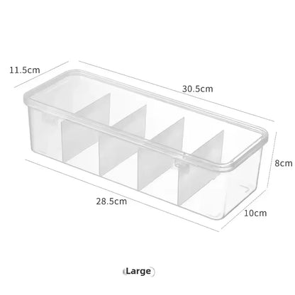 Transparent Cable Storage Box, Compartment Organizer With Lid, Dust-Proof Tidy For Use In Office And Home