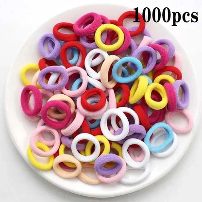 200-1000pcs Women Girls Colorful Nylon Elastic Hair Bands Ponytail Hold Small Hair Tie Rubber Bands Scrunchie Hair Accessories