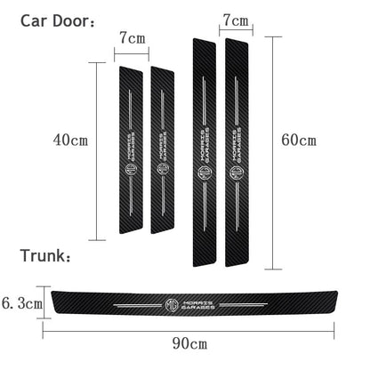 1/4/5Pcs Car Door Sill Scuff Plate Decor Carbon Fiber Stickers For Morris Garages MG 7 6 5 ZS MG4 EV ONE Cyberster HS MG3 EZS GT