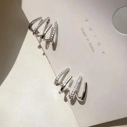 925 Silver Needle Korean Big Elegant Earrings For Woman Metal Jewelry 2026 Trending Vintage Geometric Women's Earrings Z40