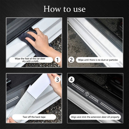 1/4/5Pcs Car Door Sill Scuff Plate Decor Carbon Fiber Stickers For Morris Garages MG 7 6 5 ZS MG4 EV ONE Cyberster HS MG3 EZS GT