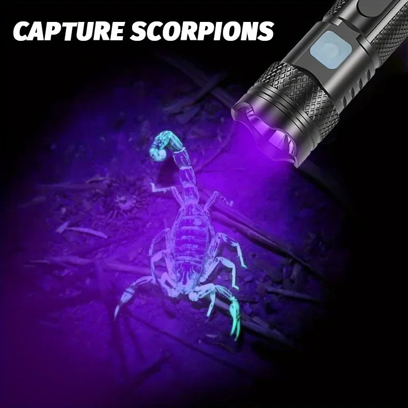 USB Rechargeable Mini UV Flashlight Multifunctional Black Light Lamp UV Torch for Pet Urine Stains Scorpions Resin Curing