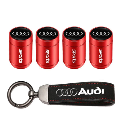 Audi Car Tire Wheel Valve Caps Cover/Car Key Chain Ring Keychain For Audi Sline A1 A2 A3 A4 A5 A6 A7 A8 Q1 Q2 Q3 Q4 Q5 Q6 Q7 Q8