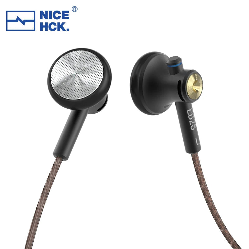 NICEHCK EB2S HiFi Wired Earbuds – 15.4mm Dynamic Driver, 3.5mm/4.4mm