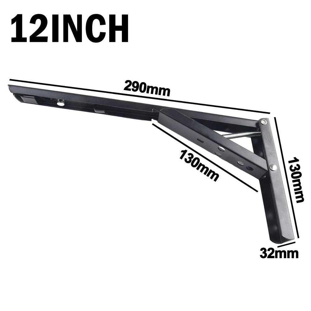 Adjustable Shelf Triangle Bracket Wall Mounted Folding Angle Bracket Heavy Duty Metal DIY Collapsible Shelf Hinge Etrack Parts