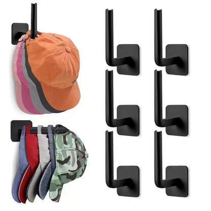 2/4PCS No Punching Strong Paste Hook Shelf Hat Rack Adhesive Hook