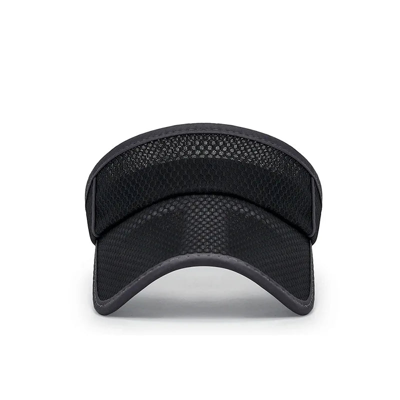 Summer Sports Sun Hats Men's Cap Adjustable Visor Uv Protection Empty Top Tennis Running Sunscreen Mesh Brim