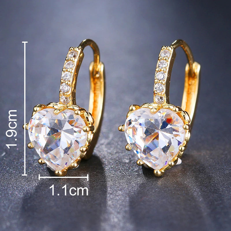 SUGO Classic Fashion Cost-effective Heart-shape High Quality Zirconia Hoop Earrings for Trend Women Lovely Birthday Jewelry Gift
