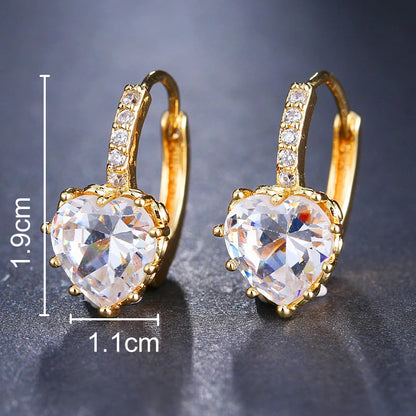 SUGO Classic Fashion Cost-effective Heart-shape High Quality Zirconia Hoop Earrings for Trend Women Lovely Birthday Jewelry Gift