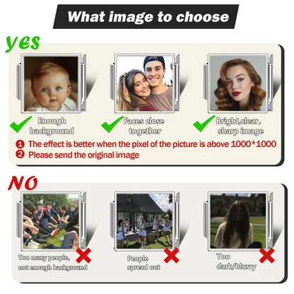 1PCS Photo Pictures Personalized Customized Italian Charms Link Fit 9mm Stainless Steel Bracelets Family Pets Image Custom Gifts