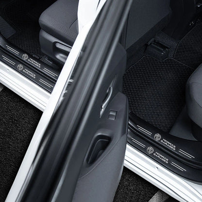 1/4/5Pcs Car Door Sill Scuff Plate Decor Carbon Fiber Stickers For Morris Garages MG 7 6 5 ZS MG4 EV ONE Cyberster HS MG3 EZS GT