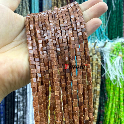 4x4mm Square Natural Stone Green Phoenix Jasper Loose Spacer Beads for Jewelry Making Diy Earrings Bracelet Charms Accessories