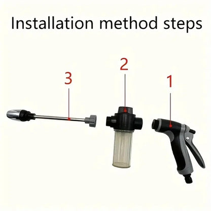 Portable High-Pressure Water Gun Adjustable Metal Cleaning Car Wash Machine Garden Watering Hose Nozzle Sprinkler Foam Water Gun