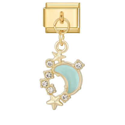 Fresh Fruits Strawberry Orange Peach Mango Pomegranate Golden Pendant Italian Charm Links Fit 9mm Bracelet DIY Making Gifts