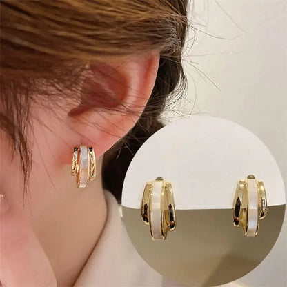 925 Silver Needle Korean Big Elegant Earrings For Woman Metal Jewelry 2026 Trending Vintage Geometric Women's Earrings Z40