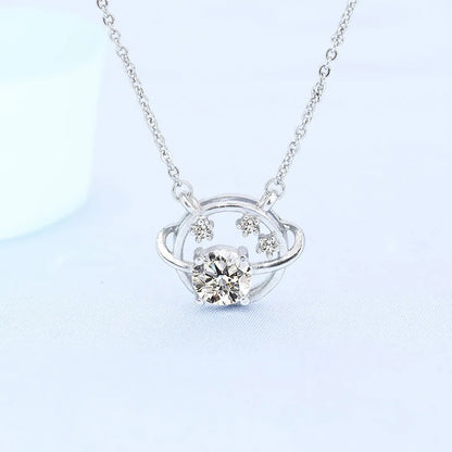 NEW 925 Sterling Silver Necklace For Women Round Pendent Sparkling Pave CZ Necklace Fashion Anniversary Birthday Jewelry Gifts