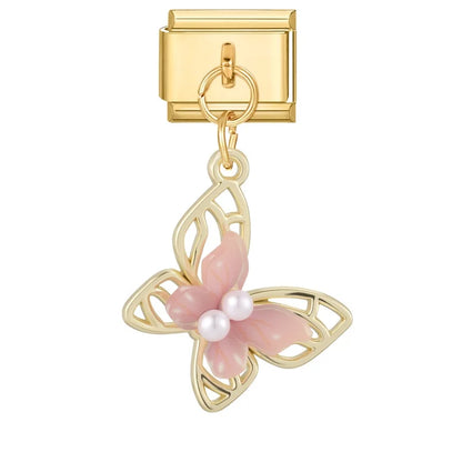 Fresh Fruits Strawberry Orange Peach Mango Pomegranate Golden Pendant Italian Charm Links Fit 9mm Bracelet DIY Making Gifts