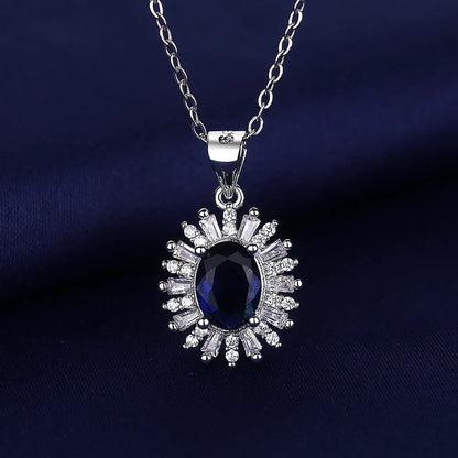 NEW 925 Sterling Silver Necklace For Women Round Pendent Sparkling Pave CZ Necklace Fashion Anniversary Birthday Jewelry Gifts