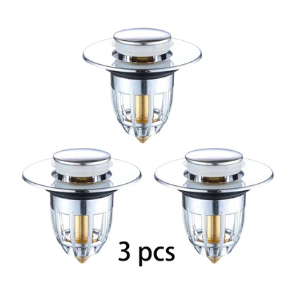 Universal Stopper Sink Strainer Push Down Pop Up Anti Clogging Drain Hair Catcher For Kitchen And Bathroom Drain Cover